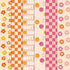 Whaline 6Pcs Retro Groovy Cotton Fabric Bundles 18 x 22 Inch Pink Orange Checkered Flower Fat Quarters Groovy Hippie Quilting Patchwork Squares Se...