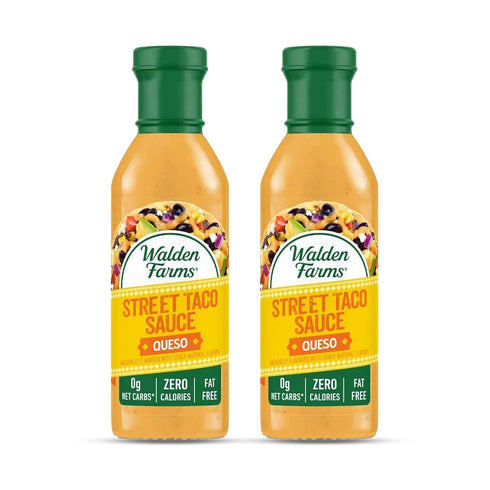 Walden Farms Queso Street Taco Sauce 12 oz. (2 Pack) Bottle - Creamy and Flavorful, Vegan, Paleo and Keto Friendly, Non-Dairy Milk Substitute - Pe...