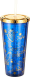 Spoontiques Harry Potter Acrylic Foil Cup with Straw, 20oz - Metallic Locking, Double Wall Insulated, BPA Free - Constellations...