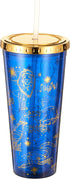 Spoontiques Harry Potter Acrylic Foil Cup with Straw, 20oz - Metallic Locking, Double Wall Insulated, BPA Free - Constellations...