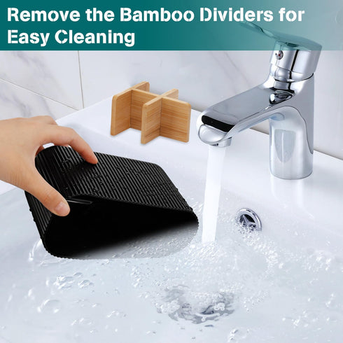 Black Toothbrush Holder - Bamboo Toothbrush Holders for Bathrooms Electric Toothbrush Holder Organizer Kids Toothbrush Holders for Bathrooms Count...