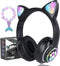 Wireless Kids Headphones for Boys Girls, Cat Ear LED Light Up Bluetooth Headphones with Microphone for School/Travel/Sports/Gaming/Gifts/Christmas...