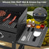 Silicone Grill Mat & Grease Cup Liners for Blackstone, BBQ Side Shelf Mat Spatula Mat with Drip Pad, Reusable Grill Drip Pans Grease Catcher, Blac...
