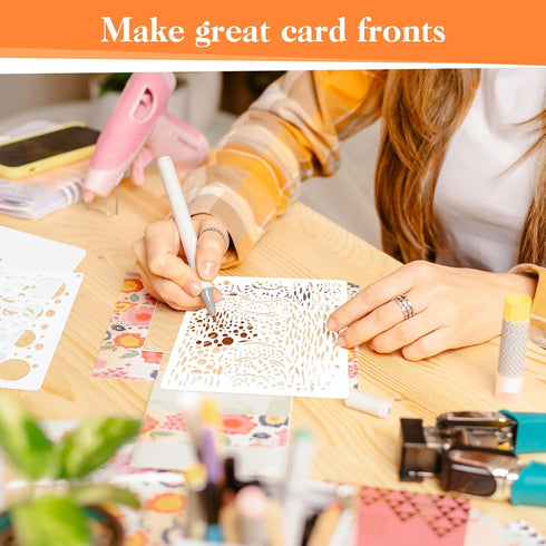 14 Pcs Mixed Media Stencils, Mabor DIY Crafts Stencils Painting Stencils for Wall Floor Decor Branches Patterns Stencils Geometric Styling Stencil...