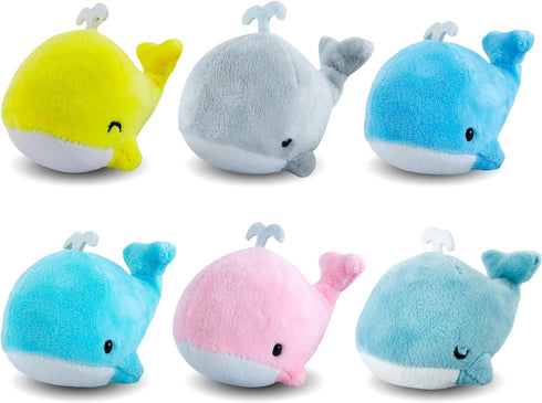 Whale Plush Toy Set BB Funhouse 6 Packs Soft Easter Animal Stuffed Plush Key Chain Set Goodie Bag Fillers Party Favor Carnival Prizes for Kids Boy...