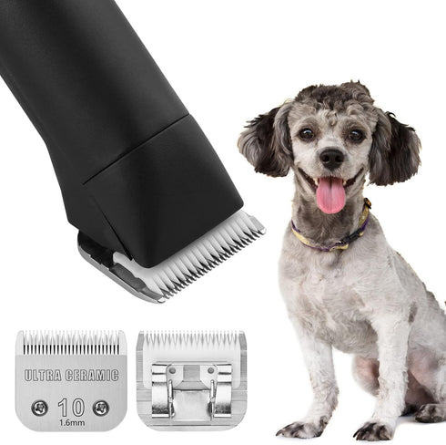 Detachable Pet Clipper Blades, Made of Ultra Ceramic & Stainless Steel, Dog Grooming #10 Blade Compatible with Andis,Oster A5,Wahl KM Series Clipp...