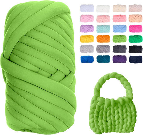 Chunky Yarn for Hand Knitting, 0.55lb/10 Yards Giant Yarn Arm Knitting Yarn, Soft Tubular Yarn for Bags, Baskets, Pillows, Pet Nests, DIY Crafts (...