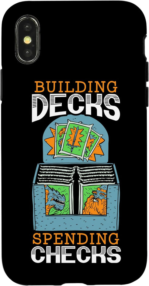 iPhone X/XS Building Decks Spending Checks Card Collector Trading Card Case...