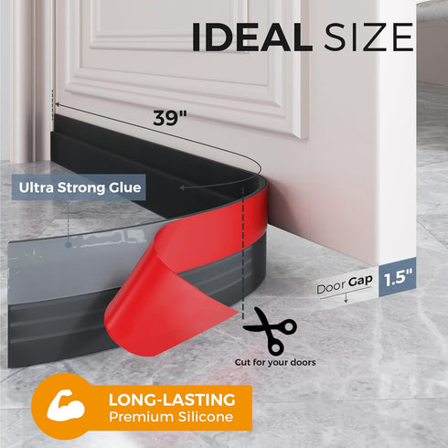 GroTheory 2 Pack Under Door Draft Stopper, Home Improvement, Weather Stripping Door Seal, Bottom of Door Sweep, Garage Window Blocker Noise Dust I...