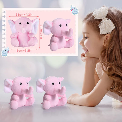 8 Pcs Plush Mini Elephant Stuffed Animal Toys 4 Inches Cute Soft Forest Elephant Toys for Baby Shower Birthday Party Christian Charity Donation Su...