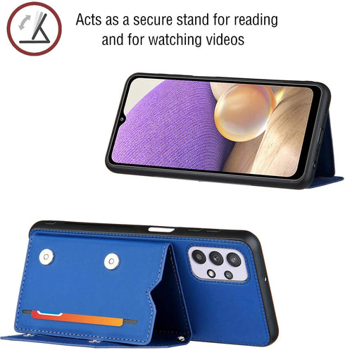 for Galaxy A32 5G Wallet Case,Galaxy A32 5G Flip Case with Credit Card Holder Lanyard Strap for Women & Men, PU Leather Purse Cases with Magnetic ...