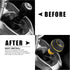 uxcell 1 Set 5 Speed Car Gear Shift Knob Black Faux Leather with Yellow Thread with Accessories Black Yellow...