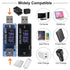 2pcs 8 in 1 USB Tester 10V 3A Voltage Current Tester Voltmeter Capacity Current Meter Digital Multimeter Current Tester Voltage Detector(Black+Blu...