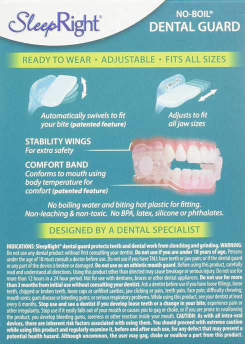 SleepRight Secure-Comfort Dental Guard Mouth Guard To Prevent Teeth Grinding SleepRight No Boil Dental Guard...