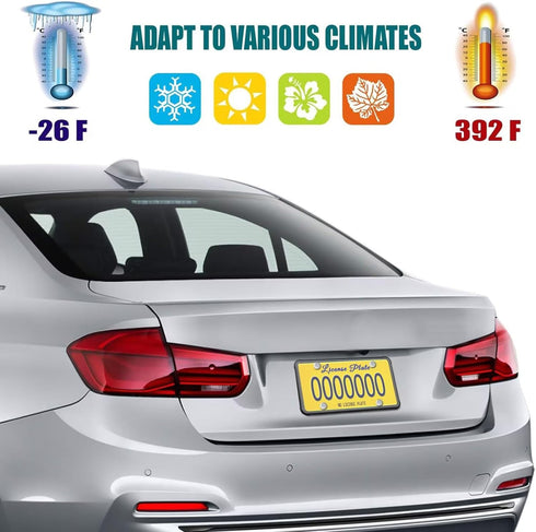 Aootf License Plate Protector- Clear Novelty Number Plate Cover with Silicone Car Tag Frame, Unbreakable Cover to Protect Front or Back License Pl...
