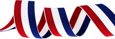 ATRBB 24 Yards 1 Inch Red/White/Blue Stripe Grosgrain Ribbon Double Face Polyester Colorful Ribbon for Crafts DIY Gift Package Wrapping...