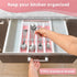 Silverware Organizer with Icons?Plastic Cutlery silverware Tray for Drawer?Utensil Flatware Tableware Organizer for Kitchen with Non-slip TPR,Fits...