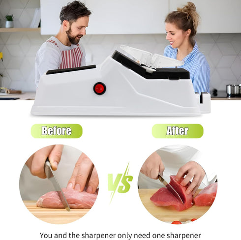 Electric Knife Sharpener,Gusneck Professional Knife Sharpener Tool for Home,(USB) Double Sided Knife Sharpener,5 Seconds for Quick Sharpening & Po...