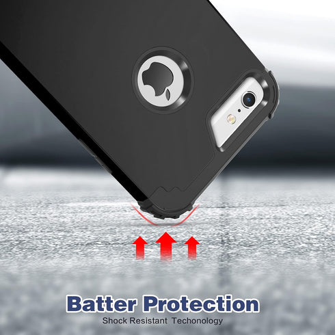 IDweel for iPhone 6S Plus Case with Tempered Glass Screen Protector, for iPhone 6 Plus Case, 3 in 1 Shockproof Slim Hybrid Heavy Duty Hard PC Cove...