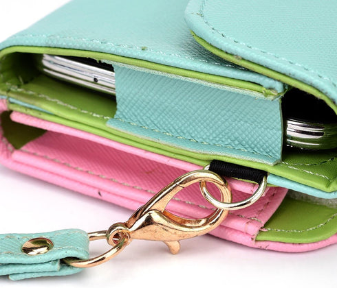 Clutch Wallet with Wristlet and Crossbody Strap for Smartphones or Phablets up to 5.7 Inch - Carrying Case - Frustration-Free Packaging - Teal and...