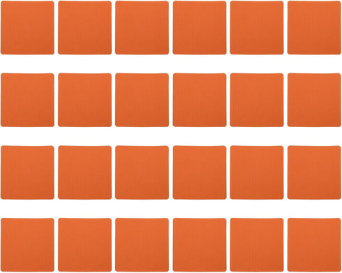 PATIKIL 3.9 x 3.9" Square Carpet Spot, 24Pcs Floor Spot Marker Waterproof Nylon Line Up Sign Decoration for Classroom, Orange...