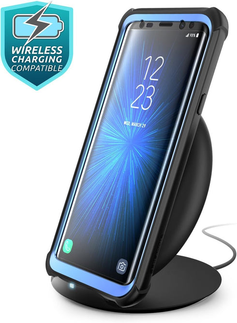 i-Blason Case for Galaxy S9 2018 Release, Ares Full-body Rugged Clear Bumper Case with Built-in Screen Protector (Black/Blue)...