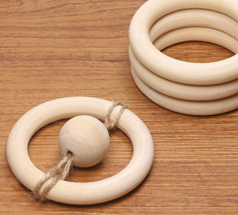 Penta Angel 10Pcs 70mm/2.75" Natural Unfinished Large Wooden Rings Circle Wood Pendant Connectors for DIY Projects Jewelry and Craft Making...