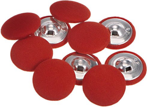 10pcs 40L Fabric Cloth Covered Button 25mm Round Metal Shank Sewing Buttons for Suits Dress Blouses, Red...