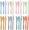 Knives Spoons and Forks Set, Wheat Straw Cutlery Set, Reusable Flatware Set for 8, Utensils for Party, Travel, Work, Picnic, Camping or Daily Use...