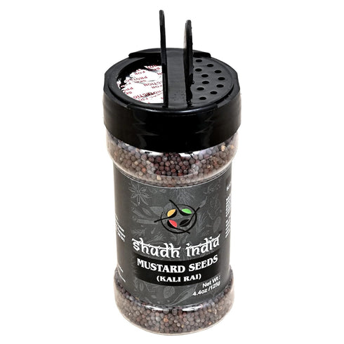 Shudh india Black Mustard Seeds Whole Spice (Kali Rai) 4.4oz (125g) PET Jar ~ All Natural | Gluten Friendly | NON-GMO | Vegan | Indian Origin " (B...