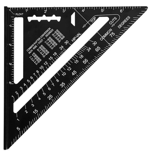 Beslands Aluminum 7-inch Rafter Square Carpenter Layout Tool Alloy Triangle Ruler Protractor ?Imperial?...