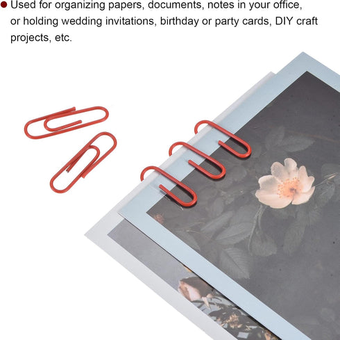 MECCANIXITY Paper Clips Small Size 1.1 Inch Vinyl Coated to Prevent Tearing Pages with Box for Organize Office Home Red Count 600...