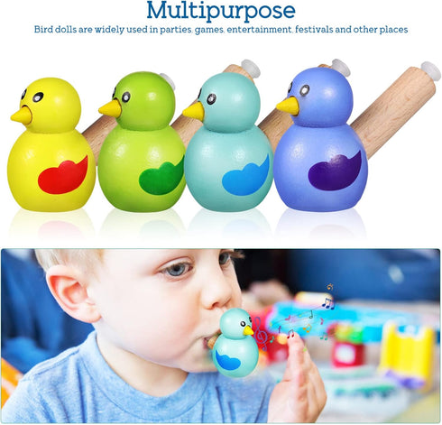 7Pcs Wooden Whistle for Kids, Cute Cartoon Animal Bird Whistle Set, Musical Instrument Early Learning Props Party Favors for Girls Boys...