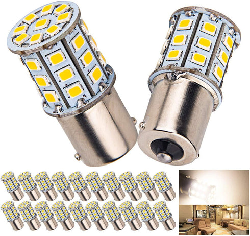 Super Bright 4.2W BA15S 1156 1141 1003 RV Interior Light LED Bulbs for Turn Signal Stop Tail Brake,4000K Neutral White,Pack of 20...