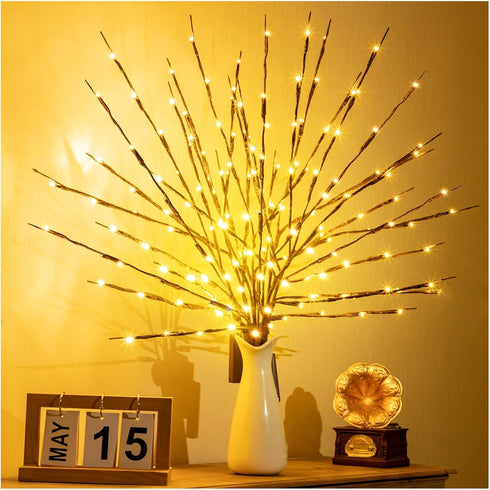 KXCOFTXI 3 Pack Twig Lights, Prelit Branches, USB Plug in Branches Lights with 60 LED Bulbs, Romantic Decorative Iights for Vase, Lighted Tree Bra...