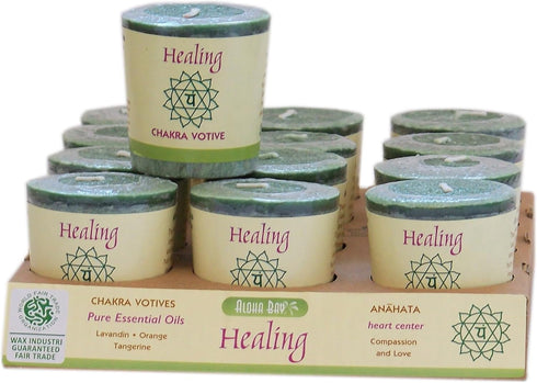 Premium Scented Hand Made Chakra Energy Candle | Votive 12-pack | Healing, Anahata| Yoga, Prayer & Meditation Candle | Long Burn |Essential Oils L...