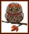Cross Stitch Kits, Awesocrafts Owl Orange Leaf Cute Bird Autumn Easy Patterns Cross Stitching Embroidery Kit Supplies, Stamped or Counted (Stamped...