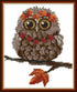 Cross Stitch Kits, Awesocrafts Owl Orange Leaf Cute Bird Autumn Easy Patterns Cross Stitching Embroidery Kit Supplies, Stamped or Counted (Stamped...