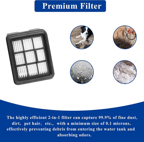12 PCS Replacement Brush Roller Filter Set Compatible with Bissell HF3 3649A Vacuum Cleaner, Efficient Cleaner Filter Set Compatible with HF3 - In...