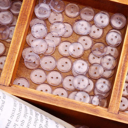 500 Clear Resin Buttons - 2 Hole Transparent Round Craft Buttons for Sewing, Handmake, 10mm...
