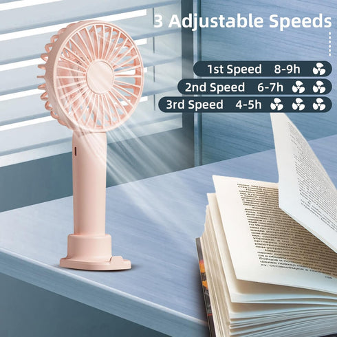 Handheld Mini Fan Portable Personal: 3000mah Rechargeable Small Hand Held Cooling Fans Blow Cold Air for Men Women Kids Compat Face Makeup Fan Tra...