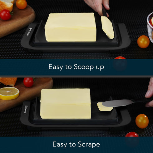 KITCHENDAO Airtight Butter Dish with Lid for Countertop and Fridge, Dishwasher Safe, BPA Free Wide Plastic Butter Keeper for 2 Sticks East Coast/W...