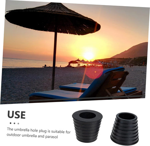2 Pcs Rubber Umbrella Ring Patio Table Umbrella Poles Smaller Umbrella Pole Patio Parasol Hole Ring Plug Umbrella Base Patio Umbrella Hole Ring Um...