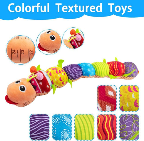 Baby Toys for 0-3-6-12 Months,Musical Caterpillar Infant Toys with Rattle Crinkle Squeakers,Stuffed Animal Tummy Time Toys Plush Crawling Newborn ...