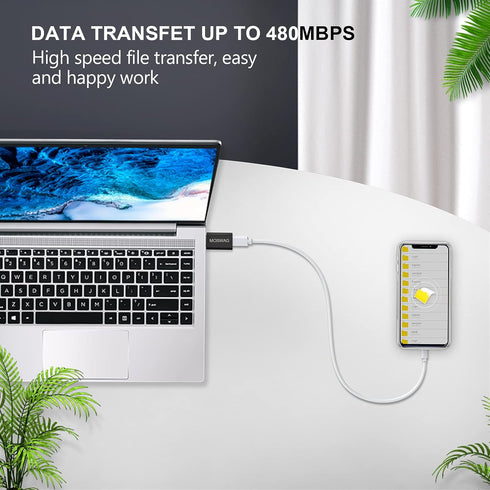 MOSWAG 3 Pack USB C to USB Adapter - Male to Female, Type-C to Type A Compatible with Apple MagSafe Charger, Mac, Laptops and PCs...