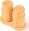 Salt and Pepper Shakers Set with Base Rack, Bamboo Wooden Cute Salt and Pepper Shaker for Kitchen Counter or Table as Farmhouse Countertop Decorat...