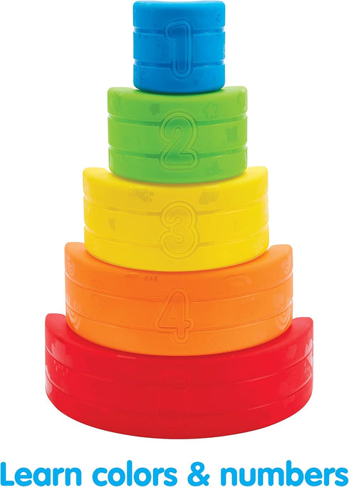 Kidoozie Musical Stack & Learn Rainbow - Stacking Activity Toy for Infants and Toddlers 6-24M - Motion Activated Lights and Sounds - Encourages Ea...