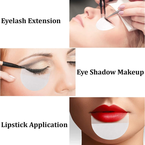 100 Pcs Eyeshadow Shields Eyeshadow Stencils Lint Free Under Eye Pads Prevent Makeup Residue, Eye Shadow Makeup Patches for Eyeliner, Eyelash Exte...