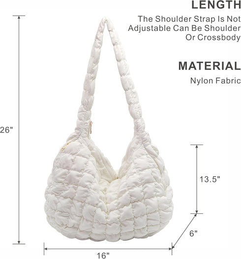 Nefelibata Tote Bag for Women Stylish Puffer Bag Quilted Bag Lightweight Puffy Tote Bag Quilted Padding Shoulder Bag...