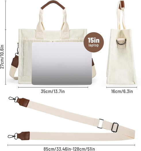 HOMIEE Tote Bag for Women Corduroy Handbags Casual Hobo Messenger Bag Retro Classic Shoulder Bag with Multi-pocket...